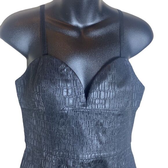 JAYGODFREY mini dress 8 reptile alligator black textured sexy dark romantic - Picture 4 of 9